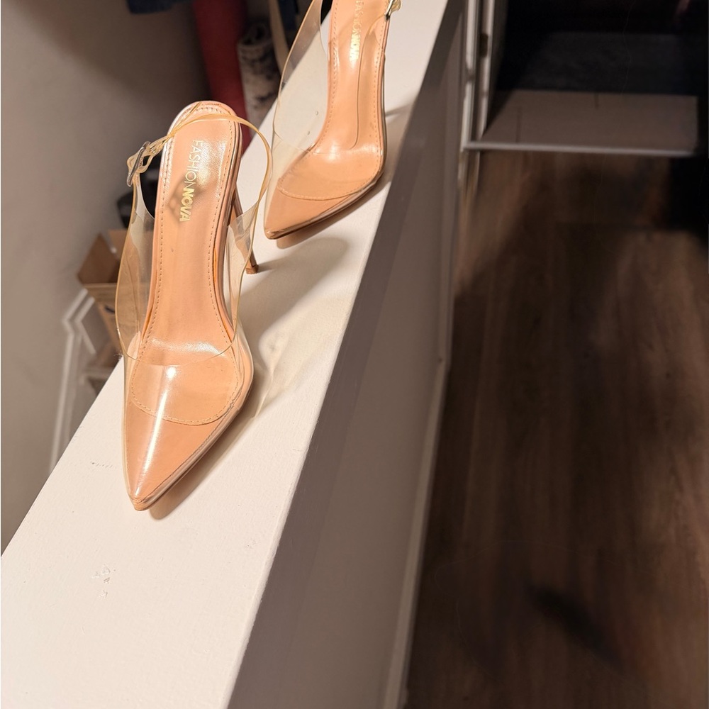 Fashion Nova Clear Nude Heels